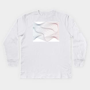 3D Wavy Lines | Geometry Kids Long Sleeve T-Shirt